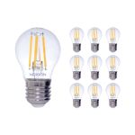 Multipack 10x Noxion Lucent Lustre LED E27 Ball Filament Clear 4.5W 470lm - 827 Extra Warm White | Dimmable - Replaces 40W
