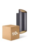 Multipack 10x Nordlux Nico Wall Light Aluminium Black Up & Down | IP54 - Suitable for 2x GU10