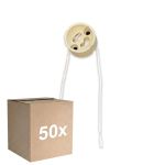 Multipack 50x Universal GU10 Socket - Universele GU10 Fitting - White 0.1m - 2 pole 0.5mm2 (For Noxion)