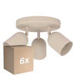 Multipack 6x Eglo Ceiling Spot Tilston Steel Sandy | Suitable for 3x E14