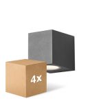 Multipack 4x D'Lite Wall Light Vrebos Black | IP54 - Suitable For 1x GU10