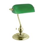 Eglo Table Lamp Banker Steel Gold Green | IP20 - Suitable for 1x E27 