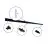 Bright Choice Rail Set 1-Phase 3 Meter Black | incl. End Cap, Power Connector and L-Connector