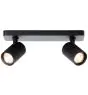 Brilliant Marty Ceiling Light Aluminium Sandy Black 10W 700lm - 830 Warm White | Incl. 2x GU10