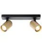 Brilliant Marty Ceiling Light Aluminium Sandy Black Gold 10W 700lm - 830 Warm White | Incl. 2x GU10