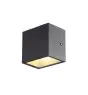 SLV Sitra Cube Wall Light Aluminium Grey 11W 1270lm - 840 Cool White | Outdoor - IP65