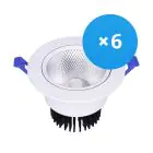 Multipack 6x Bright Choice LED Downlight Round Tiltable 15W 1200lm 60D - 930 Warm White | 135mm - Cutout 110mm - UGR 