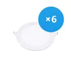 Multipack 6x Bright Choice LED Downlight UltraSlim 15W 1200lm 110D - 840 Cool White | 190mm - Cutout 175mm