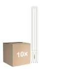 Multipack 10x Philips CorePro PL-L LED Bulb EM/Mains 12W - 840 Cool White | 4-Pin - Replaces 24W
