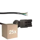 Multipack 25x Noxion GST - Compatible Supply Cable Black - Male + Open Ends - 3m - 3 pole 0,75mm2