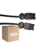 Multipack 50x Noxion GST - Compatible Extension Cable Black - Male + Female - 1,5m - 3 pole 1,5mm2