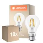 Multipack 10x Ledvance Classic LED B22 Pear Filament Clear 3.4W 470lm - 827 Extra Warm White | Replaces 40W