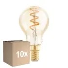 Multipack 10x Eglo LED Ball E14 Filament Amber 4W 145lm - 820 Extra Warm White | Dimmable - Replaces 15W