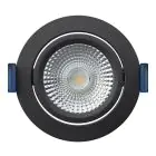 EcoDim Recessed Spot Black 6W 450lm 60D 827- 860 Tunable White | RGB - 85mm - Cutout 75mm - IP54 - Zigbee Dimmable