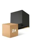 Multipack 2x D'Lite Wall Light Elingen Aluminium Black Up & Down 2.9W 170lm - 830 Warm White | IP65 - Battery-Powered - Light Sensor